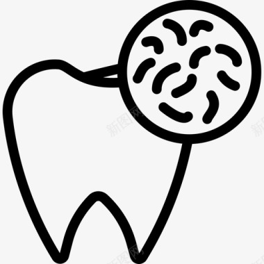 细菌牙齿18线状图标图标