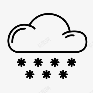 雪花啤酒标志云和雪雪花天气图标图标