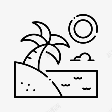 海滩岛屿风景图标图标