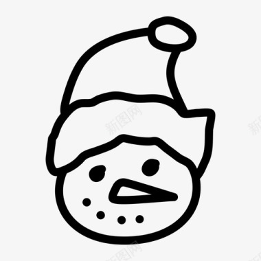 雪人头圣诞节抽图标图标