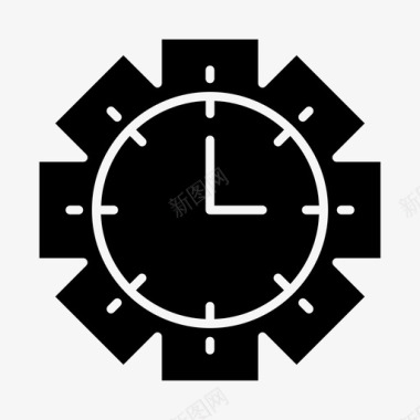 时钟齿轮闹钟截止日期图标图标