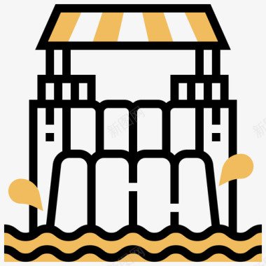 充气式水上乐园18号黄影图标图标