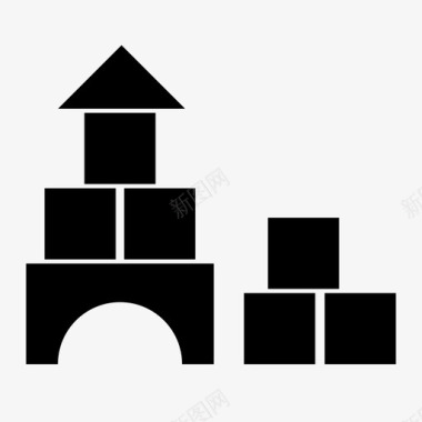 积木砖头幼儿园图标图标