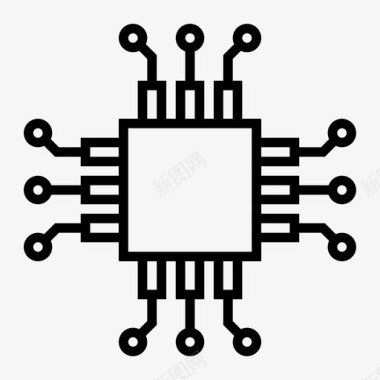 电路板计算机硬件数字芯片图标图标