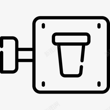咖啡馆封面设计咖啡馆铁路30号直线型图标图标