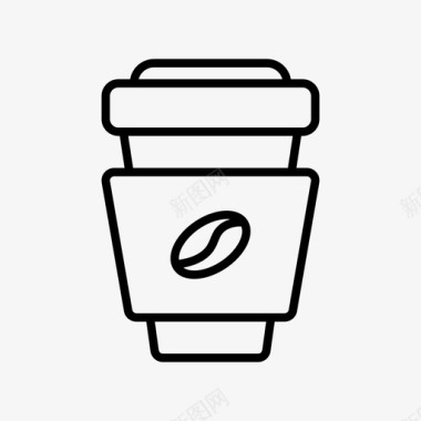 纸杯咖啡豆咖啡图标图标
