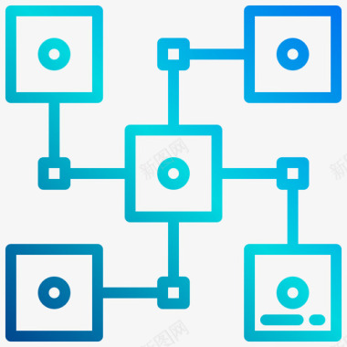 分布式区块链51线性梯度图标图标
