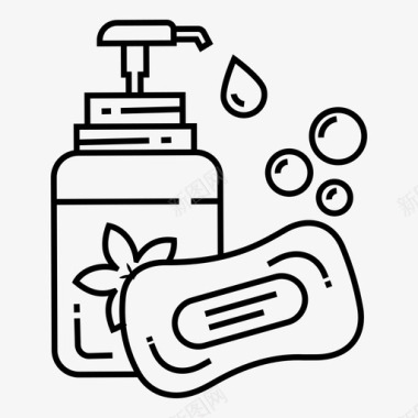 液体肥皂清洁手图标图标
