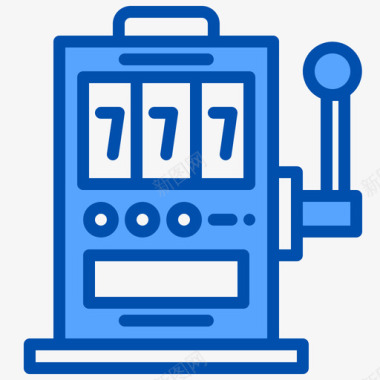 老虎矢量老虎机游戏24蓝色图标图标
