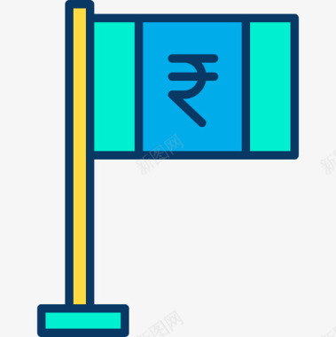 飘扬的旗子旗子商务356线颜色图标图标