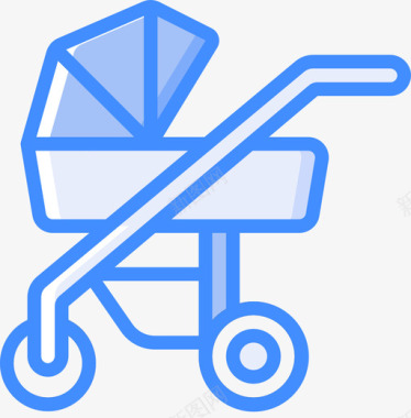 婴儿车家庭47蓝色图标图标