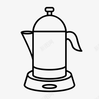 电热水袋电咖啡壶电热壶咖啡设备图标图标
