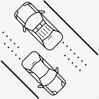 汽车汽车顶视图高速公路主线图标图标