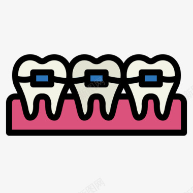 牙齿图标牙齿牙齿50线形颜色图标图标