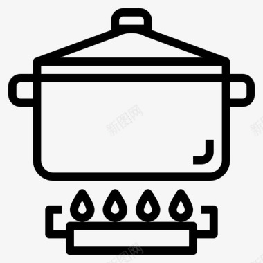 锅烹饪装饰图标图标