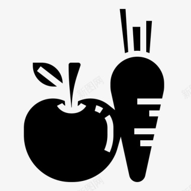 蔬菜健康生活15字形图标图标