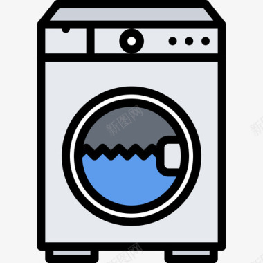 洗衣机设备45彩色图标图标