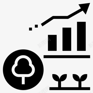 森林素材增加农业数据图标图标