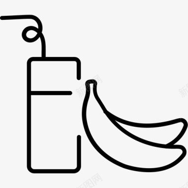 香蕉汁饮料水果图标图标