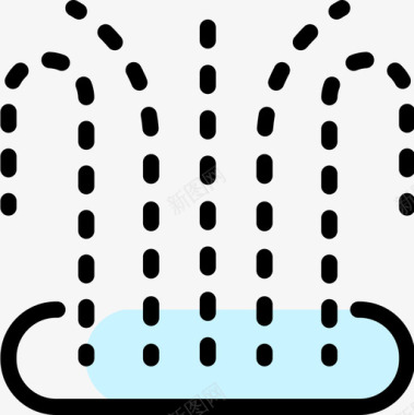 公园喷泉喷泉城市公园7颜色省略图标图标