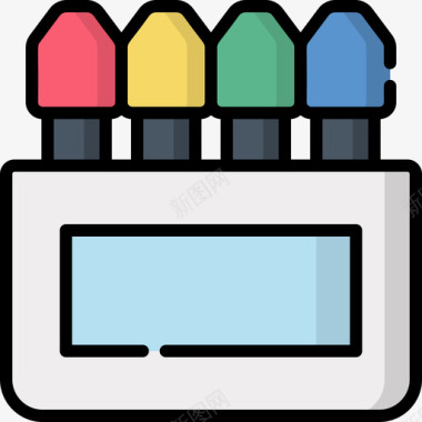 彩色铅笔教育206线颜色图标图标