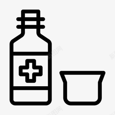 卫生保健和医疗医疗饮料瓶子玻璃图标图标