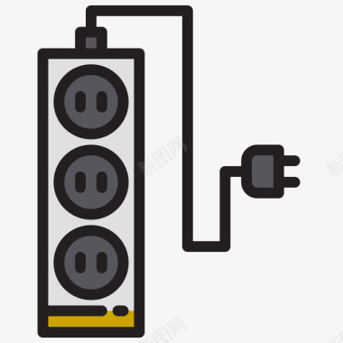 充电站插头家用设备彩色插头15图标图标