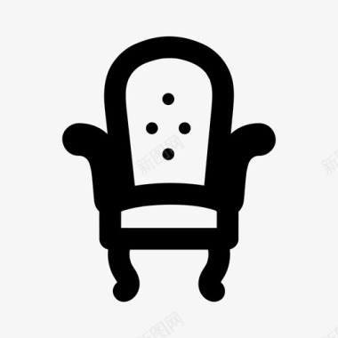 舒适的客厅扶手椅椅子图标图标