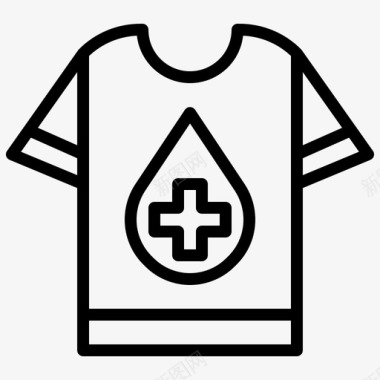 志愿者标志t恤献血服装图标图标