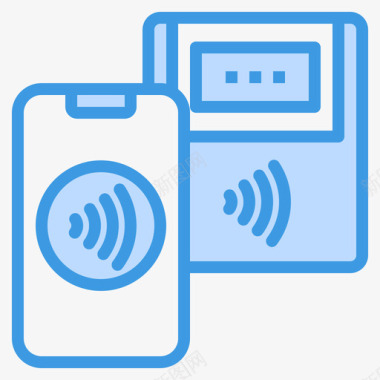 NFC互联系统Nfc移动技术10蓝色图标图标
