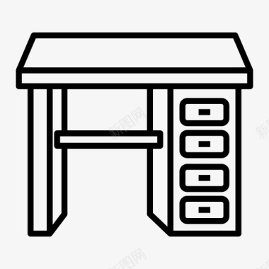 石桌子办公桌装饰家具图标图标