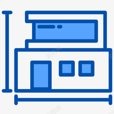 尺寸建筑67蓝色图标图标