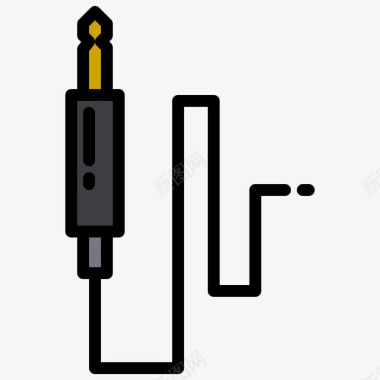 颜色连接插孔连接器摇滚音乐1线性颜色图标图标