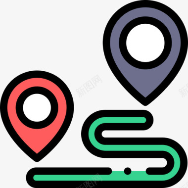 公共交通标识饰面公共交通20线颜色图标图标