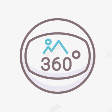 360度全景图360度增强现实5线性颜色图标图标