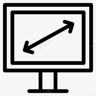对角线显示器电视图标图标