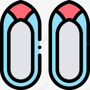 鞋韩国12线性颜色图标图标