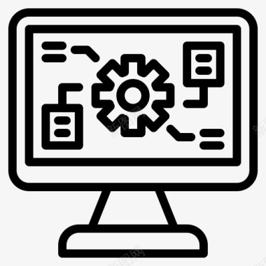 工程机器齿轮工程82线性图标图标