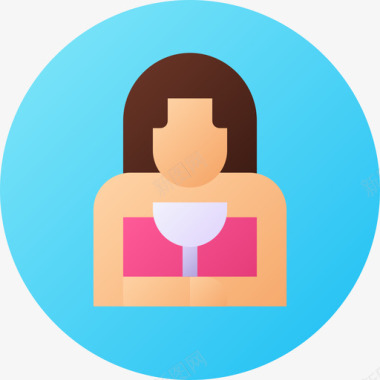 晚上女人晚上出去梯度图标图标