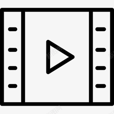 电影开场视频视频播放器电影院45线性图标图标