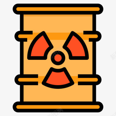 放射性化学35线性颜色图标图标
