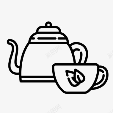 茶杯子水壶图标图标