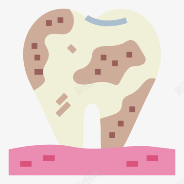 牙齿图标龋齿牙齿49扁平图标图标