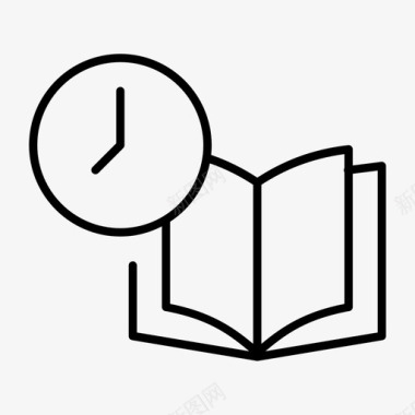时间的流逝书钟时间表学习图标图标