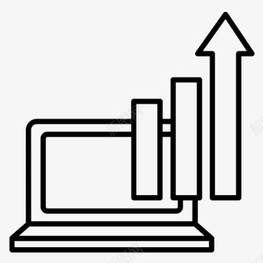 成长剪影成长商业图表图标图标