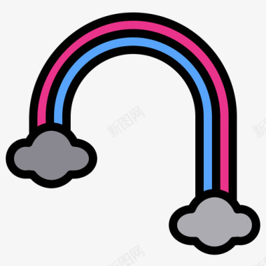 五谷彩虹彩虹211天气线性颜色图标图标