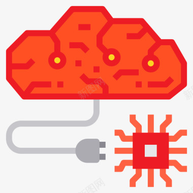AI人工智能大脑人工智能81扁平图标图标