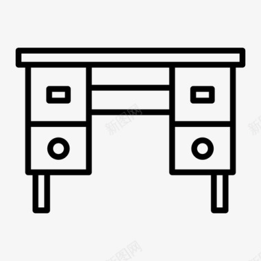 抽屉办公桌办公桌装饰家具图标图标