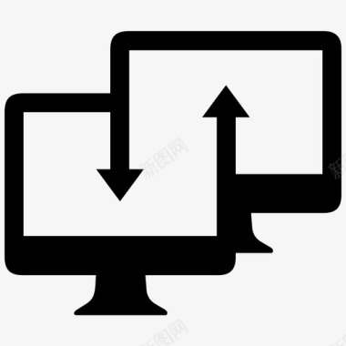 卡通数据连接计算机数据传输图标连接数据共享图标