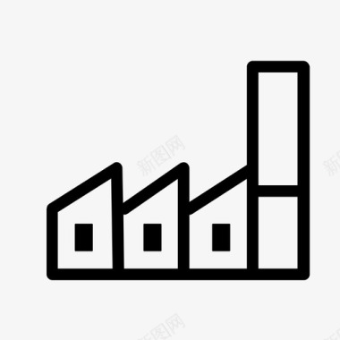 工程建筑门楼工厂建筑工业图标图标